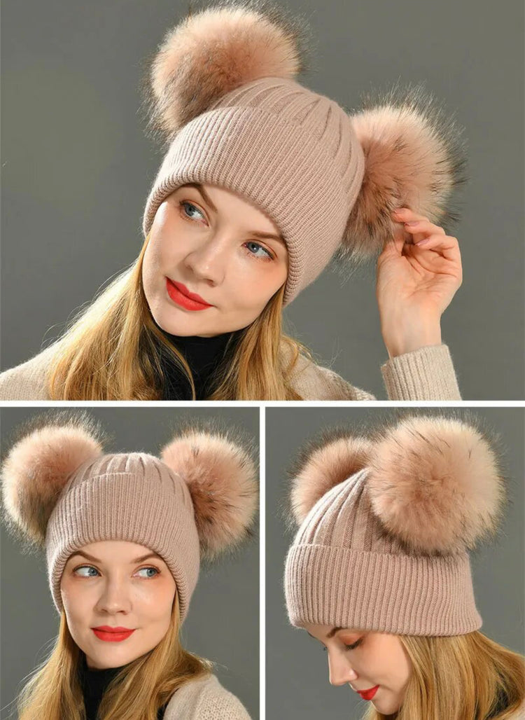 Blush Double Pom // Beanie