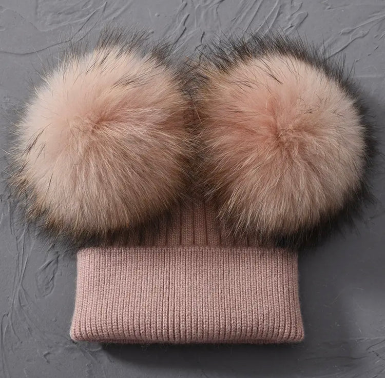 Blush Double Pom // Beanie