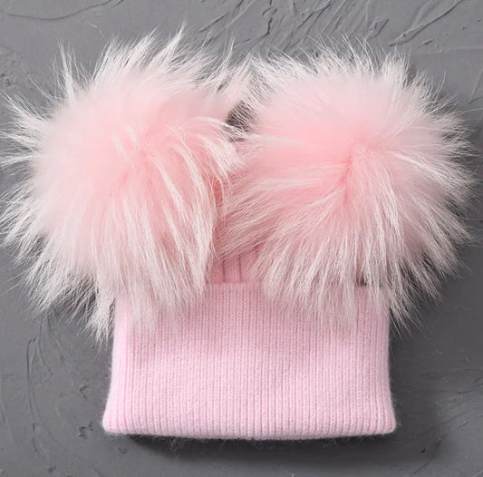 Pink Double Pom // Beanie